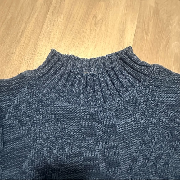 Billie Brooks Blue Heavy Knit Chunky Sweater Sz L - Picture 7 of 8